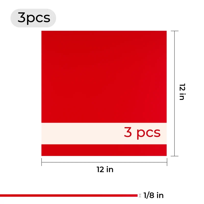 Feuille d'acrylique bicolore rouge à blanc de 3 mm (3 pièces)