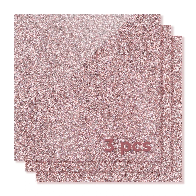 Plaque Acrylique Pailletée Rose Gold (3 mm) – Opaque & Brillant (Lot de 3)