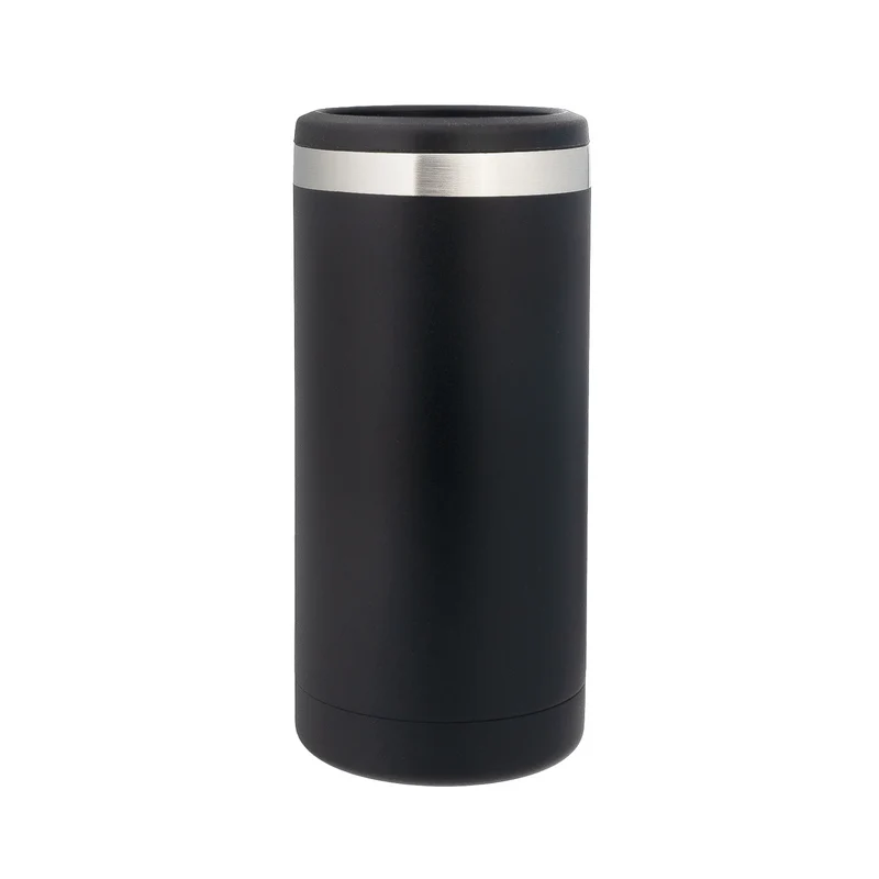 Refroidisseur de Canettes Slim Noir à Argent (355 ml)