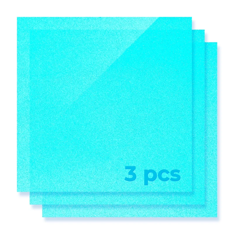 Feuille acrylique translucide brillante à paillettes bleues 1/8 (3 pièces)