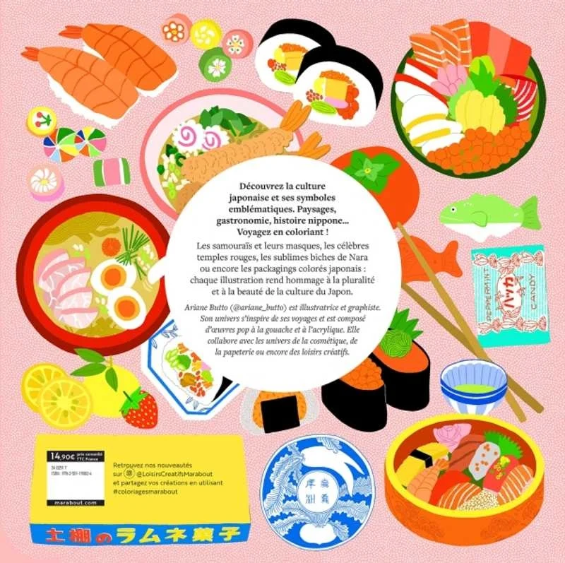 Coloriage De Kyoto à Tokyo – Livre créatif Japon Edition Marabout