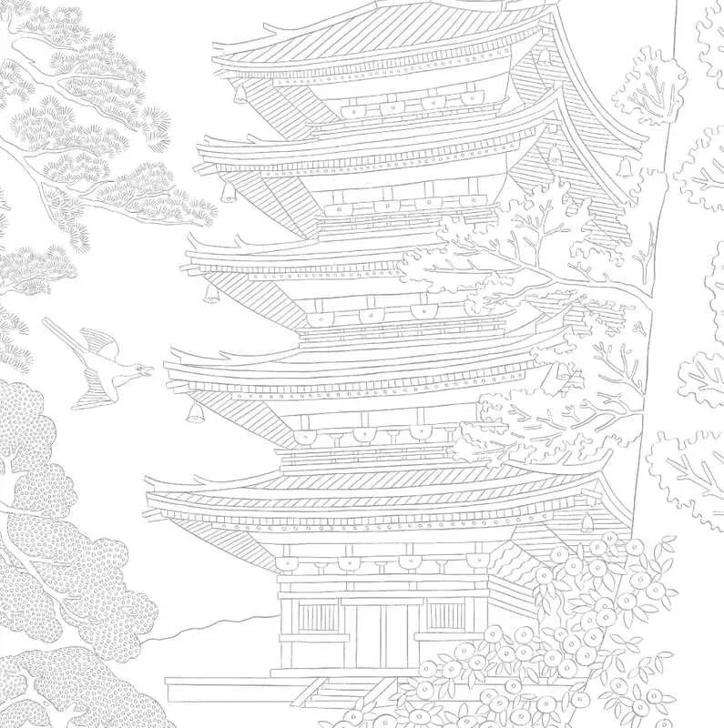 Coloriage De Kyoto à Tokyo – Livre créatif Japon Edition Marabout