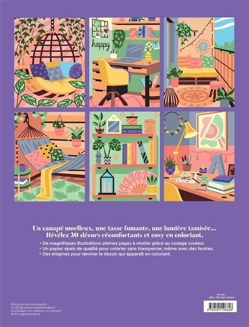 Coloriages par numéro Une déco de rêve – Livre créatif cosy Edition Marabout