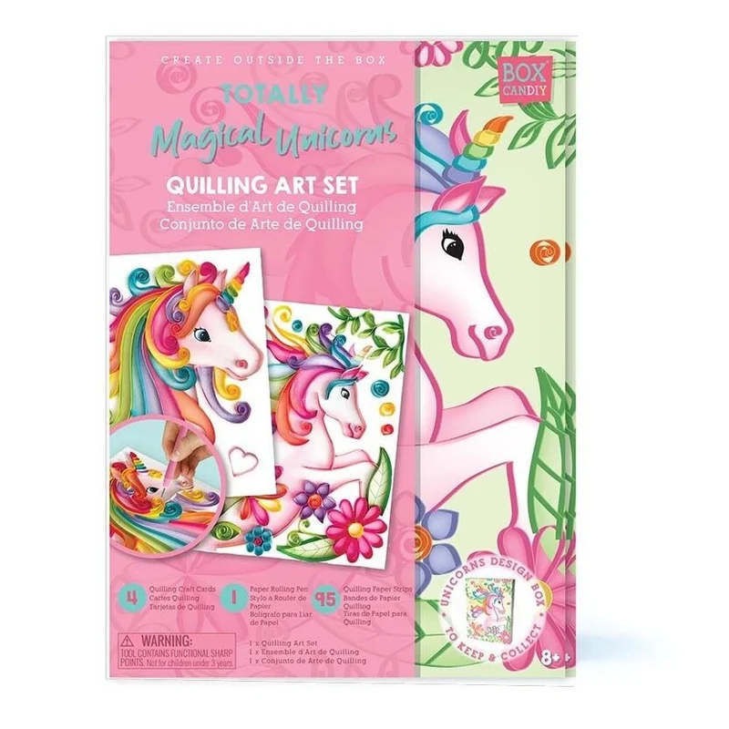 Coffret Quilling Licorne BOX CANDIY® – Kit Créatif Papier Enfant DIY dès 6 ans