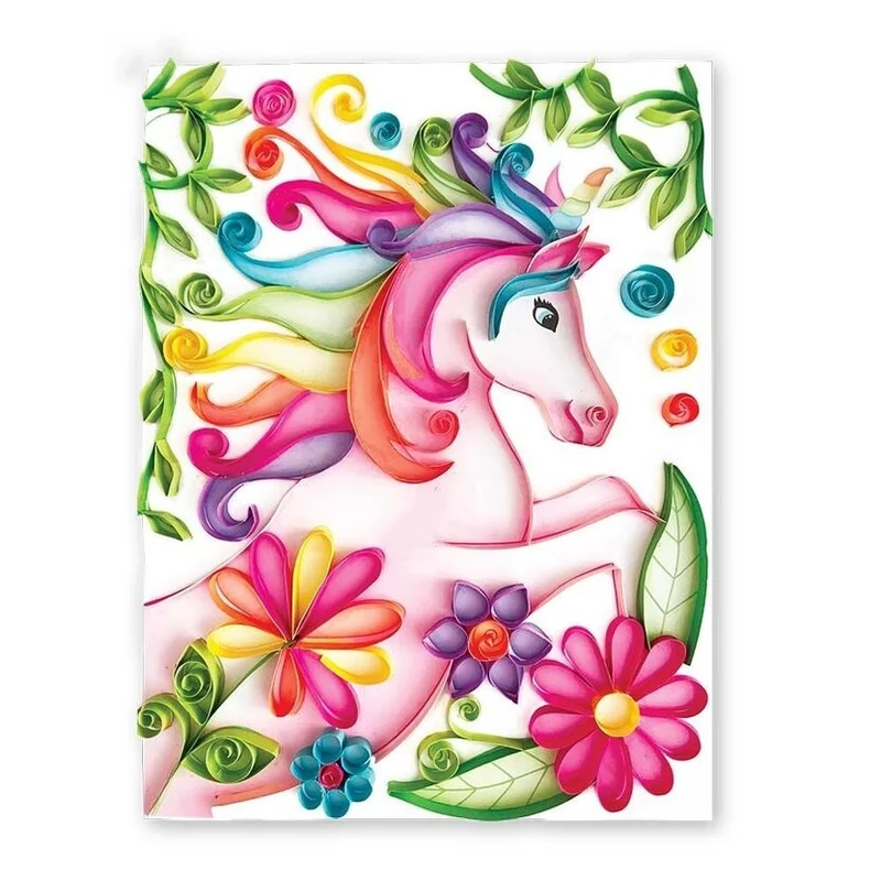 Coffret Quilling Licorne BOX CANDIY® – Kit Créatif Papier Enfant DIY dès 6 ans