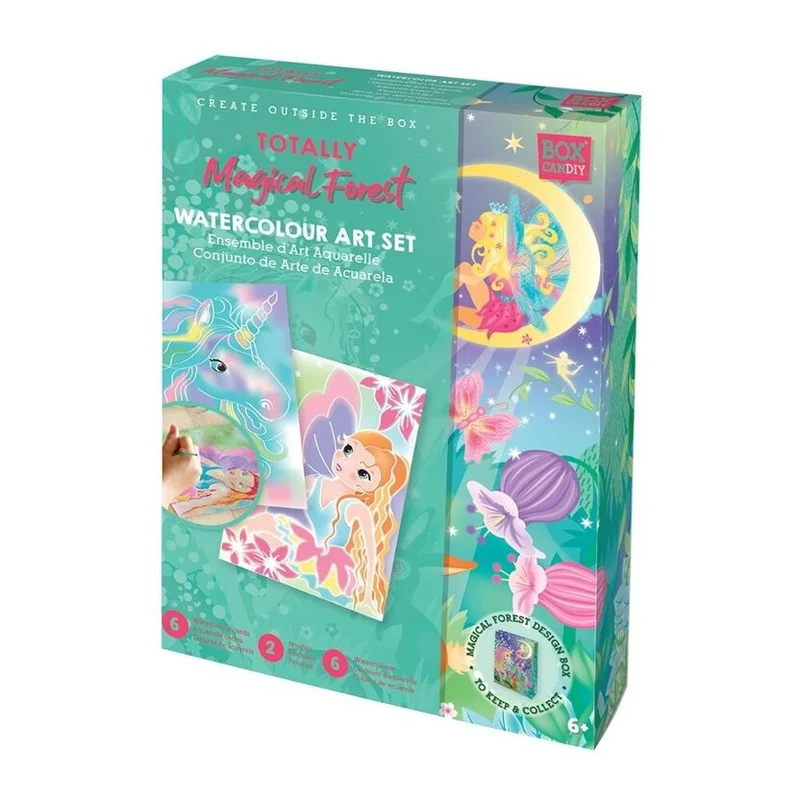 Coffret Aquarelle Forêt Magique BOX CANDIY® – Kit Créatif Enfant Licorne & Fées dès 6 ans