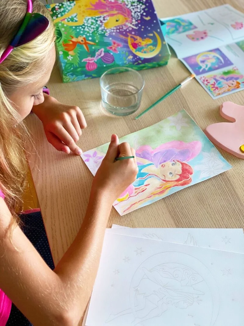 Coffret Aquarelle Forêt Magique BOX CANDIY® – Kit Créatif Enfant Licorne & Fées dès 6 ans