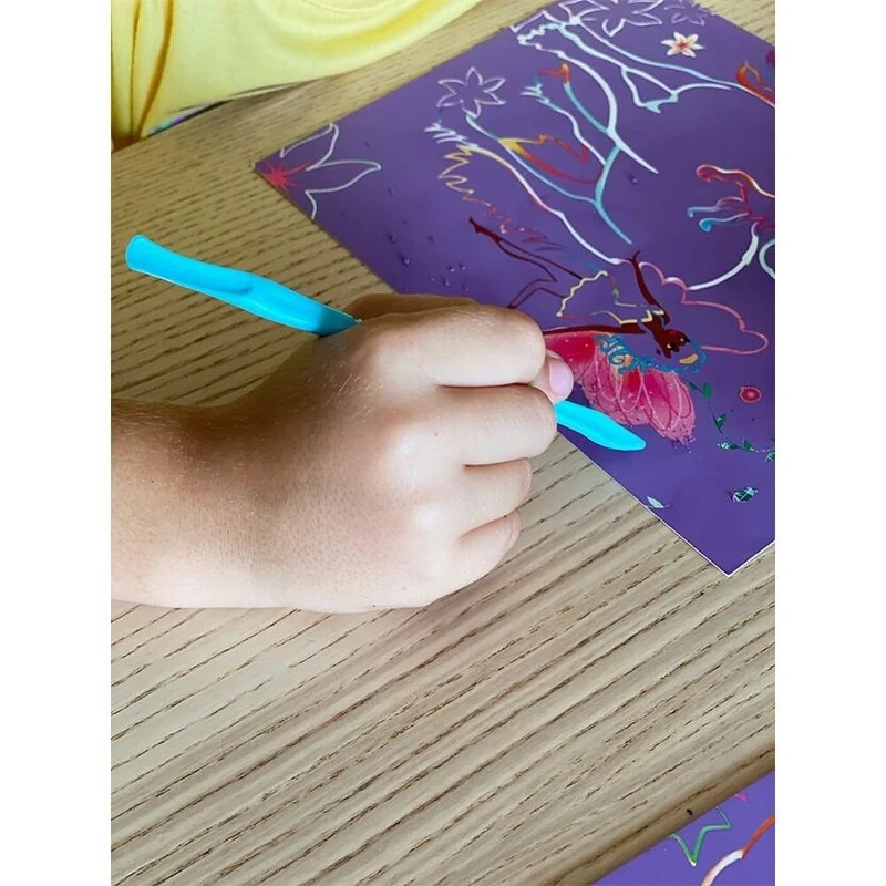 Coffret Scratch Art Forêt Magique BOX CANDIY® – Kit Créatif à Gratter Enfants dès 6 ans (Licornes & Fées)