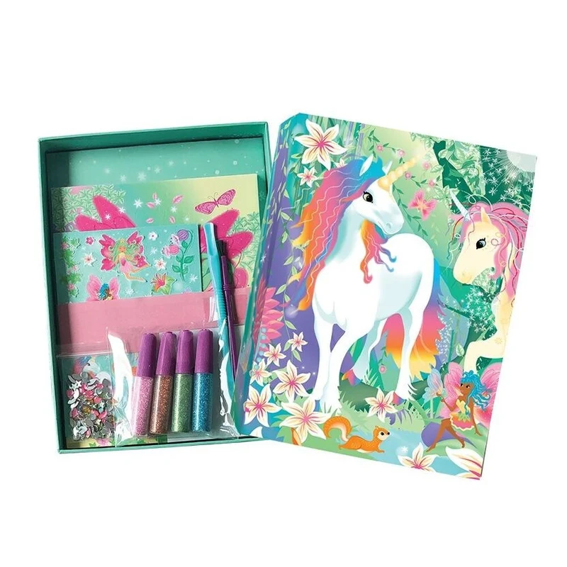 Kit Créatif Paillettes & Feuilles Enfant BOX CANDIY® – Forêt Magique Licornes & Fées Dès 6 Ans