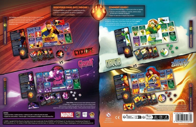Marvel Dice Throne - X-Men : Cyclops vs. Gambit vs. Rogue vs. Jean Grey (FR)
