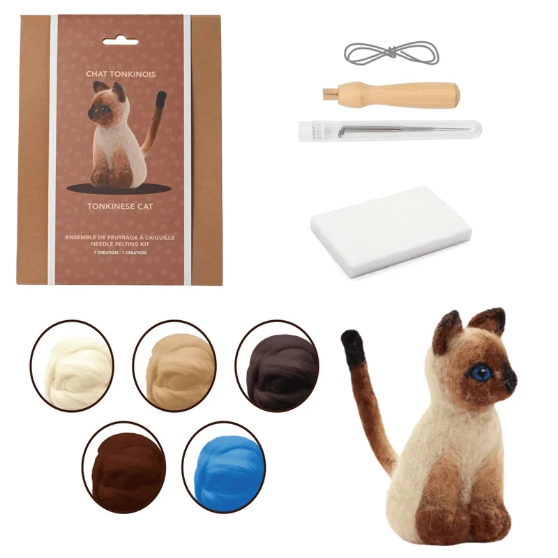 Kit de feutrage à l'aiguille - Chat Tonkinois (ML)