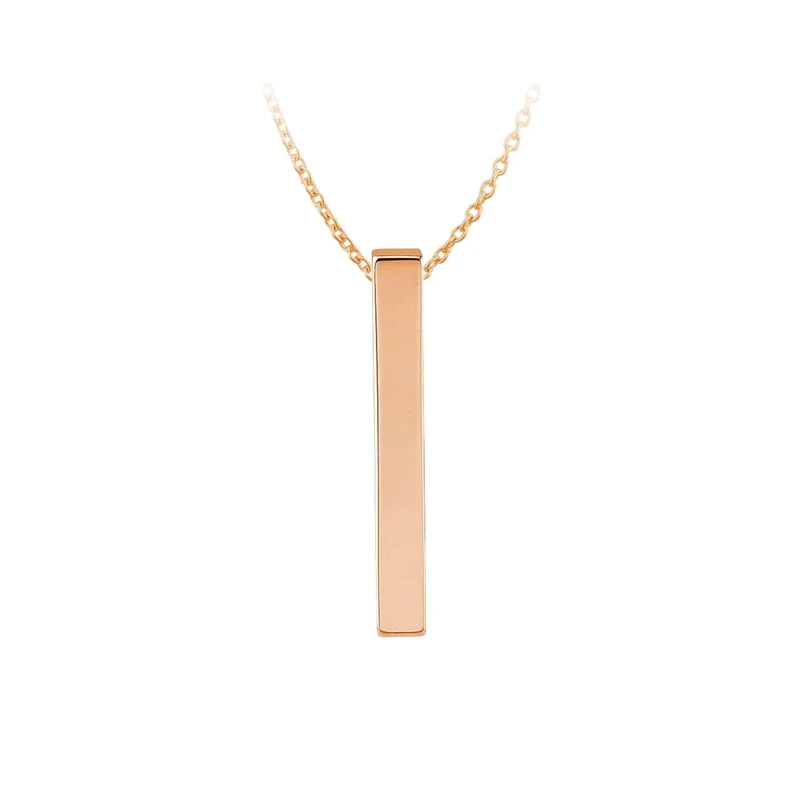 Collier barre verticale en acier inoxydable or rose (6 pcs)