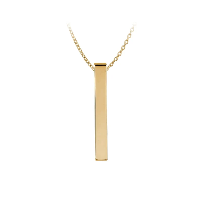 Collier barre verticale en acier inoxydable doré (6 pcs)