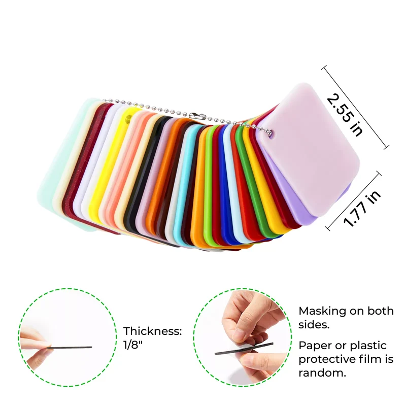Jeu d’échantillons d’acrylique coloré 1/8 (27 pcs)
