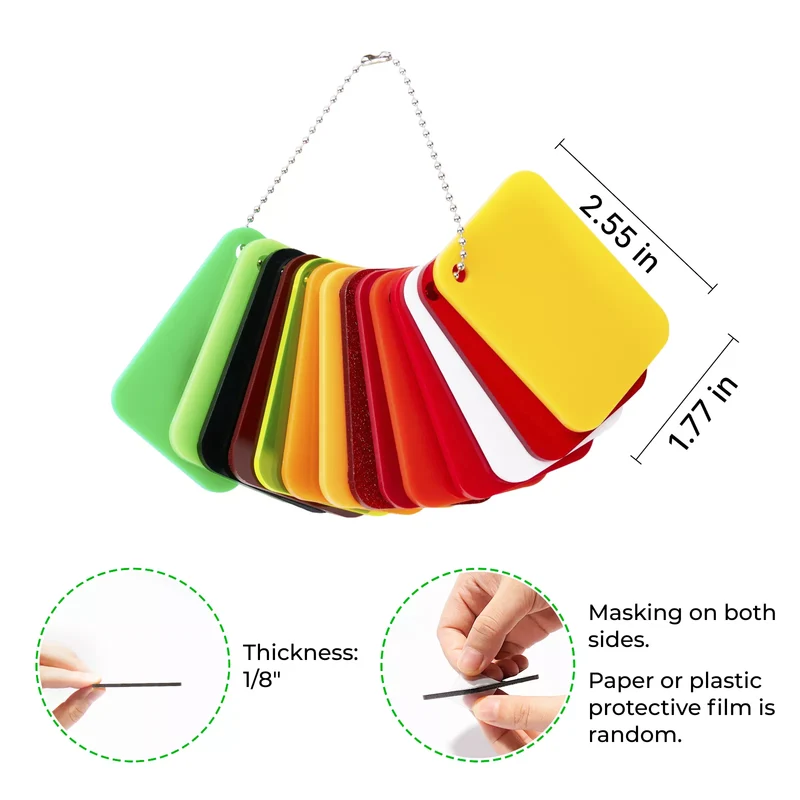3mm Jeu d’échantillons d’acrylique pour découpe laser à diode (14 pcs)