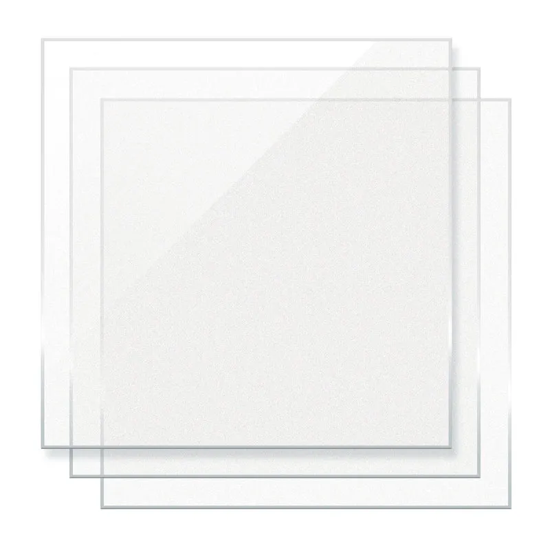 Feuille acrylique plexiglas transparente givrée brillante d'épaisseur 3 mm