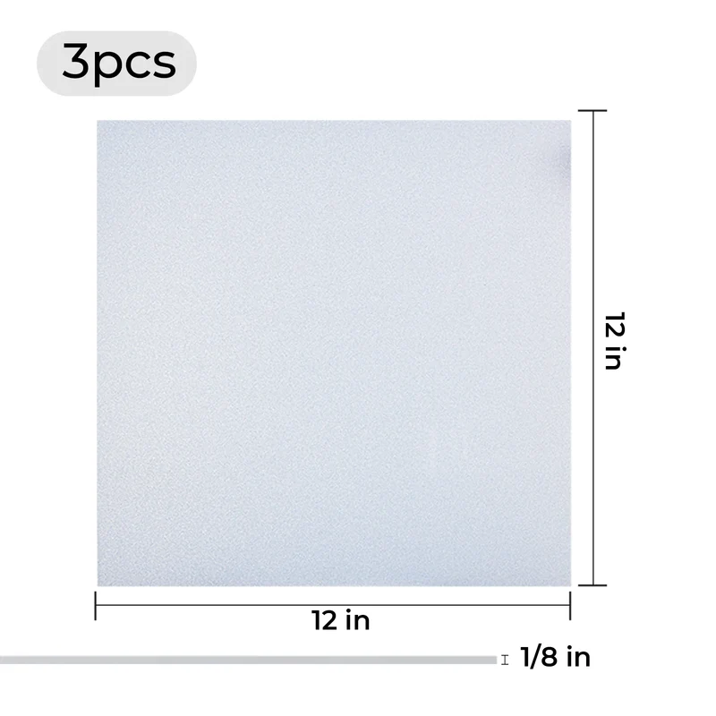 Feuille acrylique pailletée blanche nacrée 3mm (3 pièces)