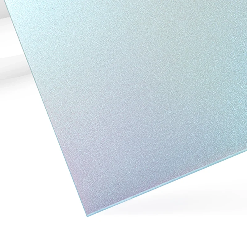 Feuille acrylique pailletée bleu pâle nacrée 3mm (3 pièces)