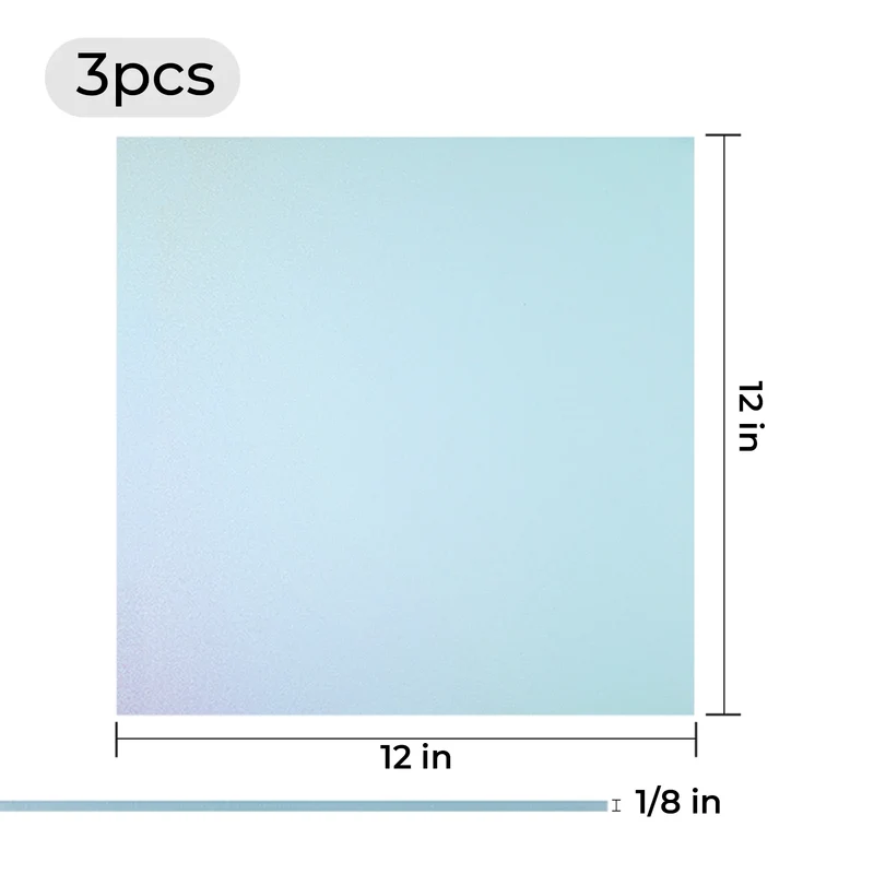 Feuille acrylique pailletée bleu pâle nacrée 3mm (3 pièces)