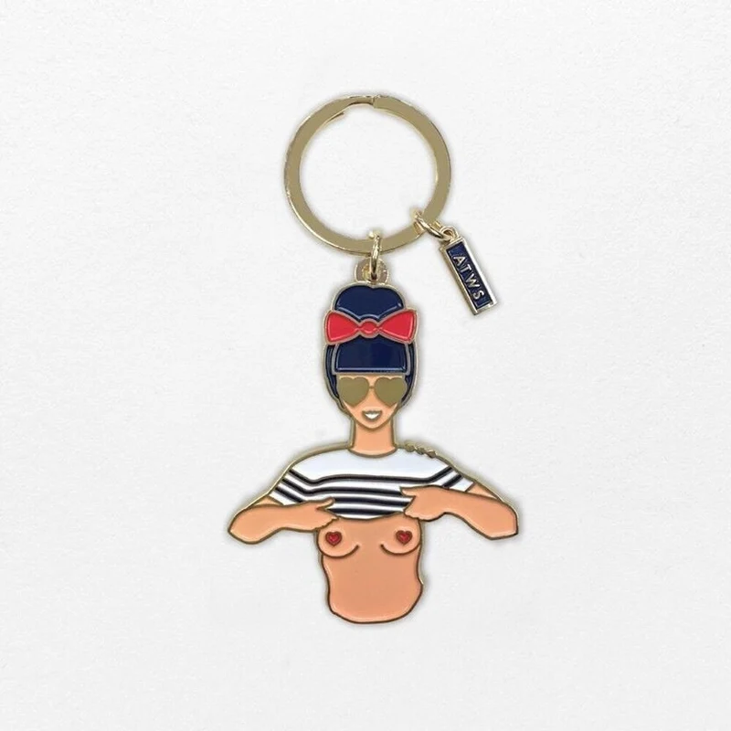 Porte-clés Sexy Girl en émail doré – accessoire cadeau original