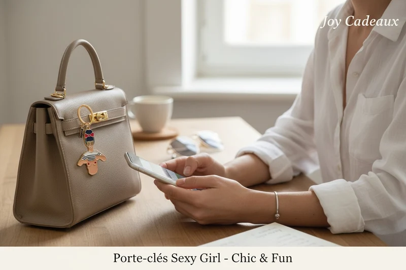 Porte-clés Sexy Girl en émail doré – accessoire cadeau original