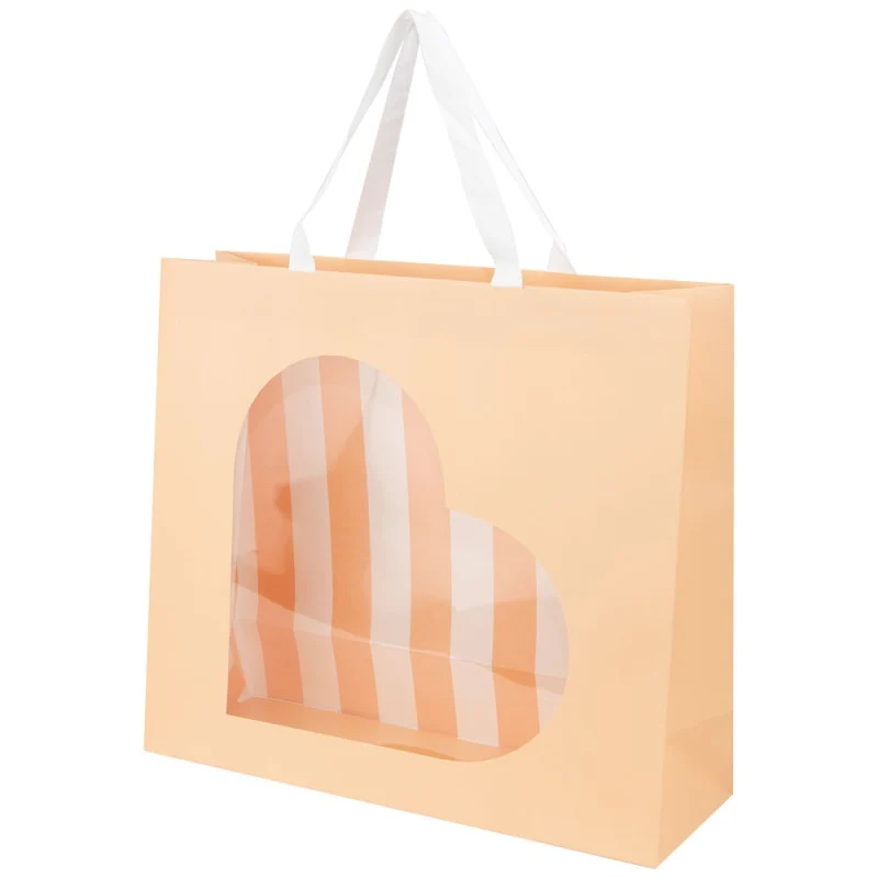 Sac cadeau carton avec fenêtre cœur – Box cadeau | Joy Cadeaux 36x12x32cm