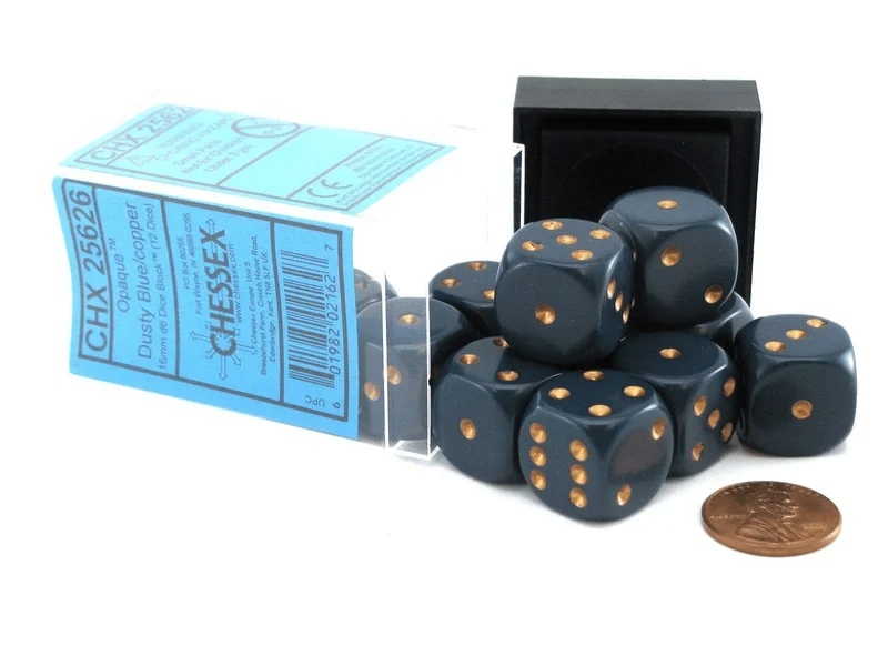 Dés opaques 12D6: bleu/cuivre