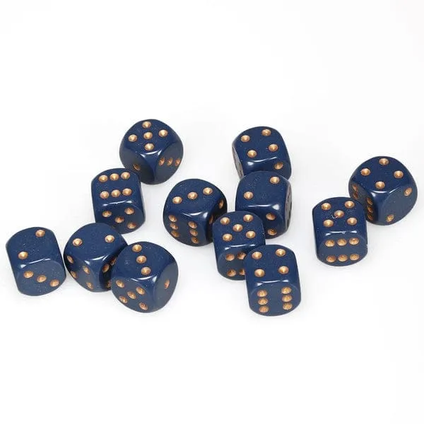 Dés opaques 12D6: bleu/cuivre