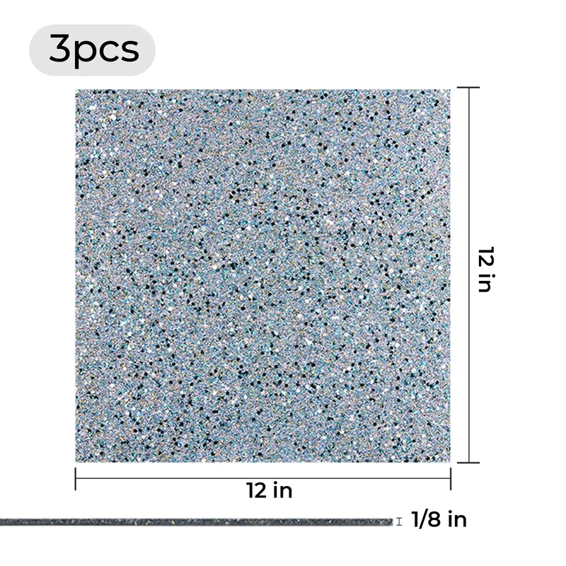 Feuille acrylique argentée à paillettes étincelantes 3mm (3 pièces)