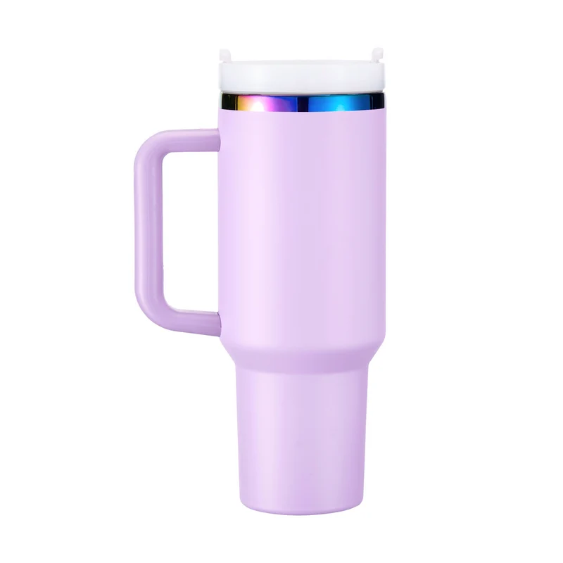 Gobelet en acier inoxydable violet à irisé avec poignée amovible (1,18 L)
