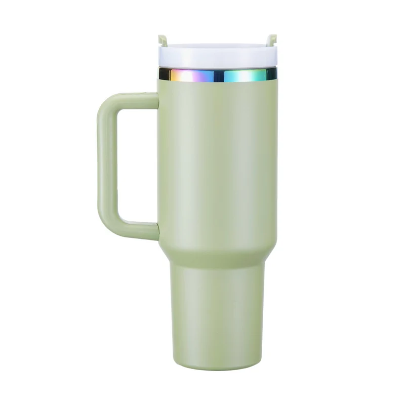 Tumbler en acier inoxydable Army Green à irisé avec poignée amovible (1,18 L)