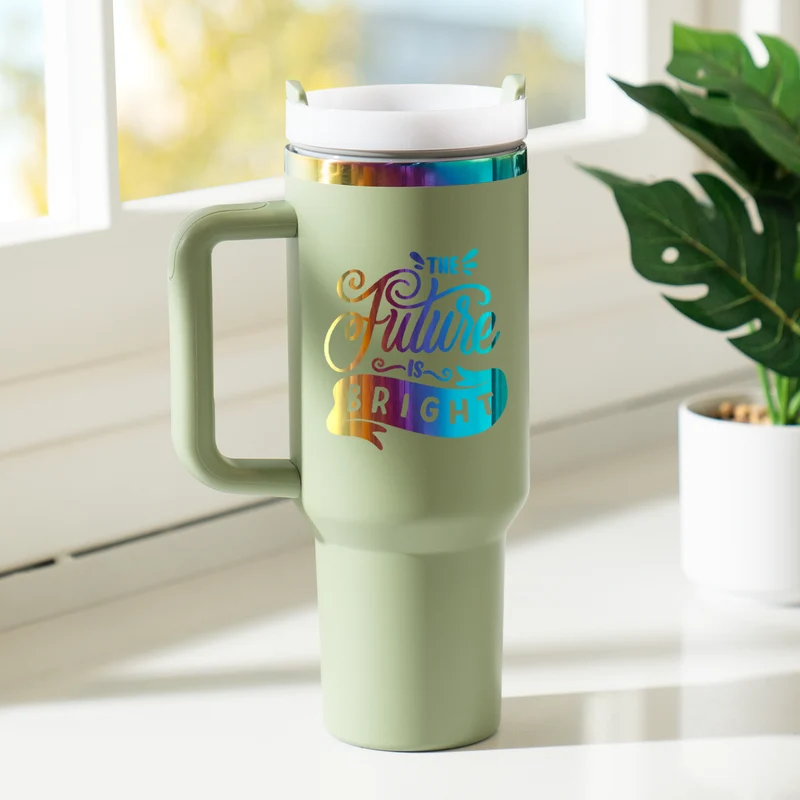 Tumbler en acier inoxydable Army Green à irisé avec poignée amovible (1,18 L)