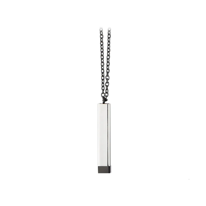 Collier en acier inoxydable noir à message caché (3 pièces)
