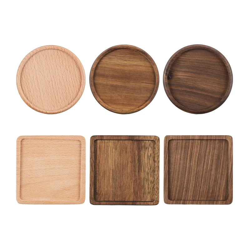 Sous-verres en bois (6 pièces)