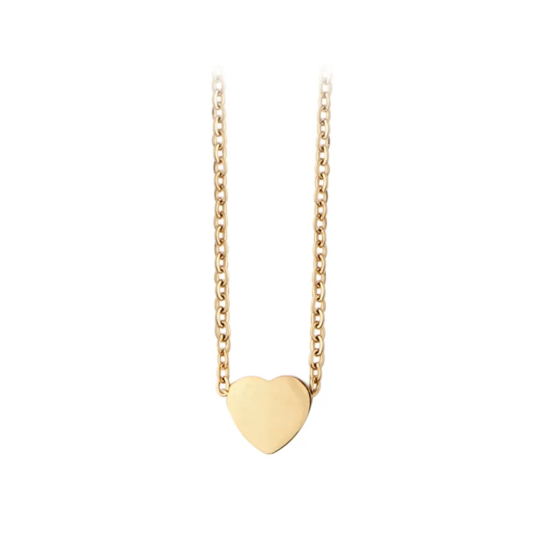 Collier en acier inoxydable doré en forme de cœur (6 pièces)
