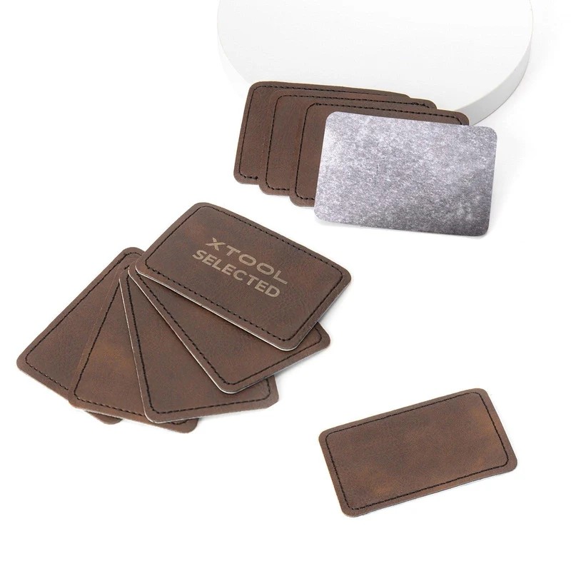 Patch rectangulaire en PU thermocollant gravable au laser (lot de 10) Marron vers doré