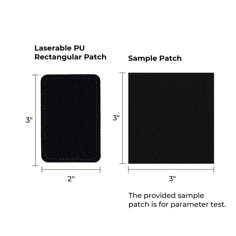 Patch rectangulaire en PU thermocollant gravable au laser (lot de 10) Marron vers doré