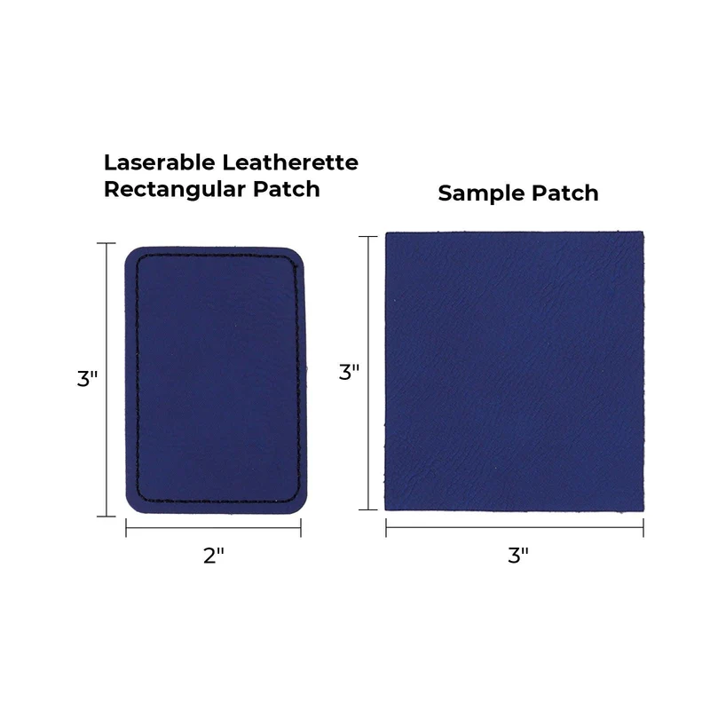 Écusson rectangulaire en simili cuir gravable au laser (10 pièces)