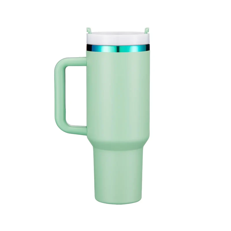 Gobelet en acier inoxydable vert à irisé avec poignée amovible (1,18 L)
