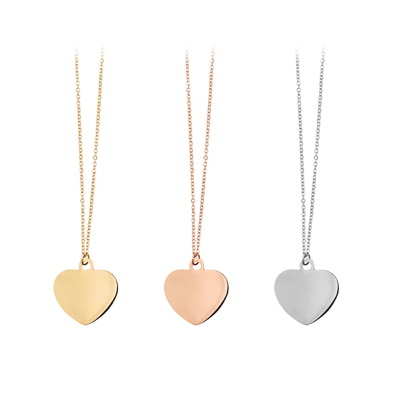 Collier en acier inoxydable en forme de cœur (6 pièces)