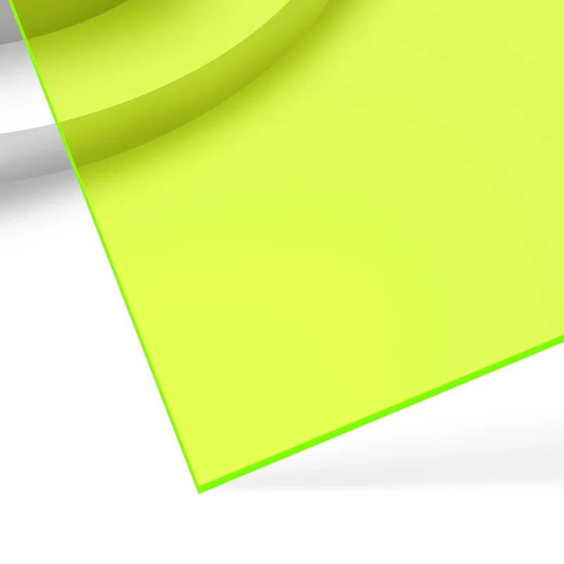 Feuille d'acrylique translucide verte fluorescente brillante 3 mm (3 pièces)