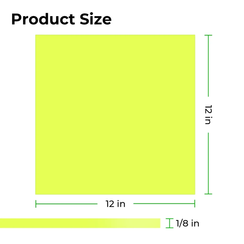 Feuille d'acrylique translucide verte fluorescente brillante 3 mm (3 pièces)