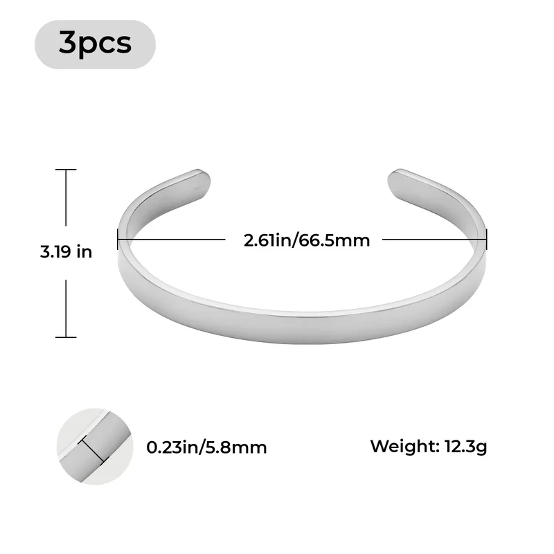 Bracelet Manchette (3 pièces)