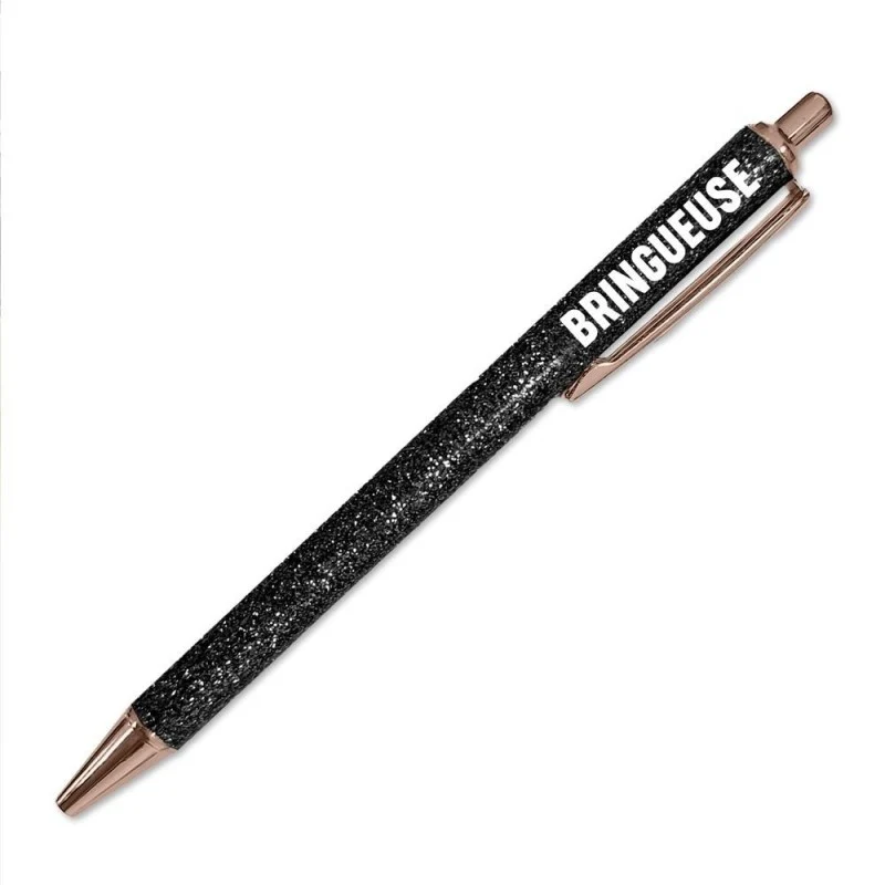 Stylo à paillettes Bringueuse – Stylo fantaisie humoristique | Joy Cadeaux