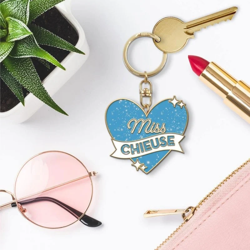 Porte-Clés Paillettes Miss Chieuse – Cadeau Femme Humoristique