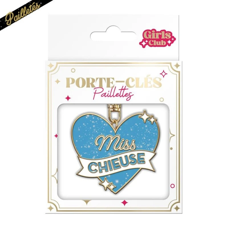 Porte-Clés Paillettes Miss Chieuse – Cadeau Femme Humoristique