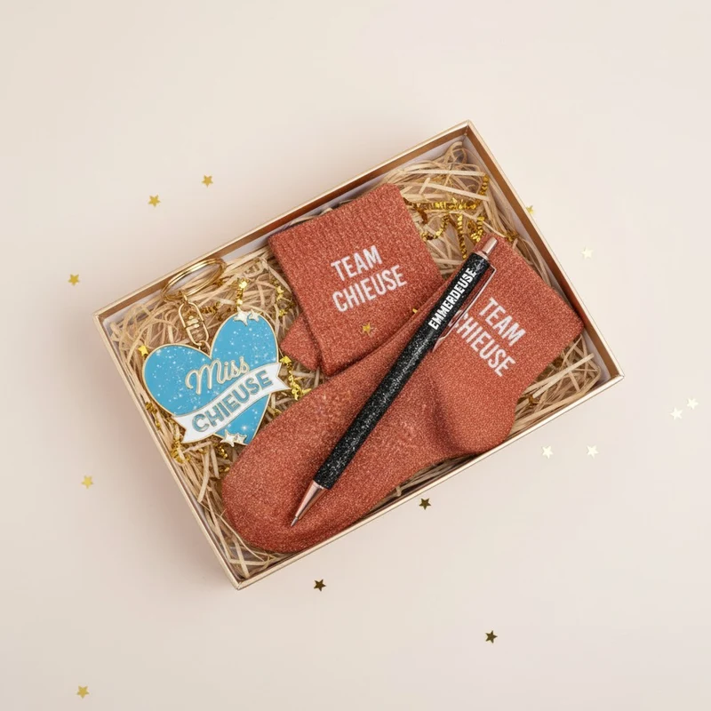 Porte-Clés Paillettes Miss Chieuse – Cadeau Femme Humoristique