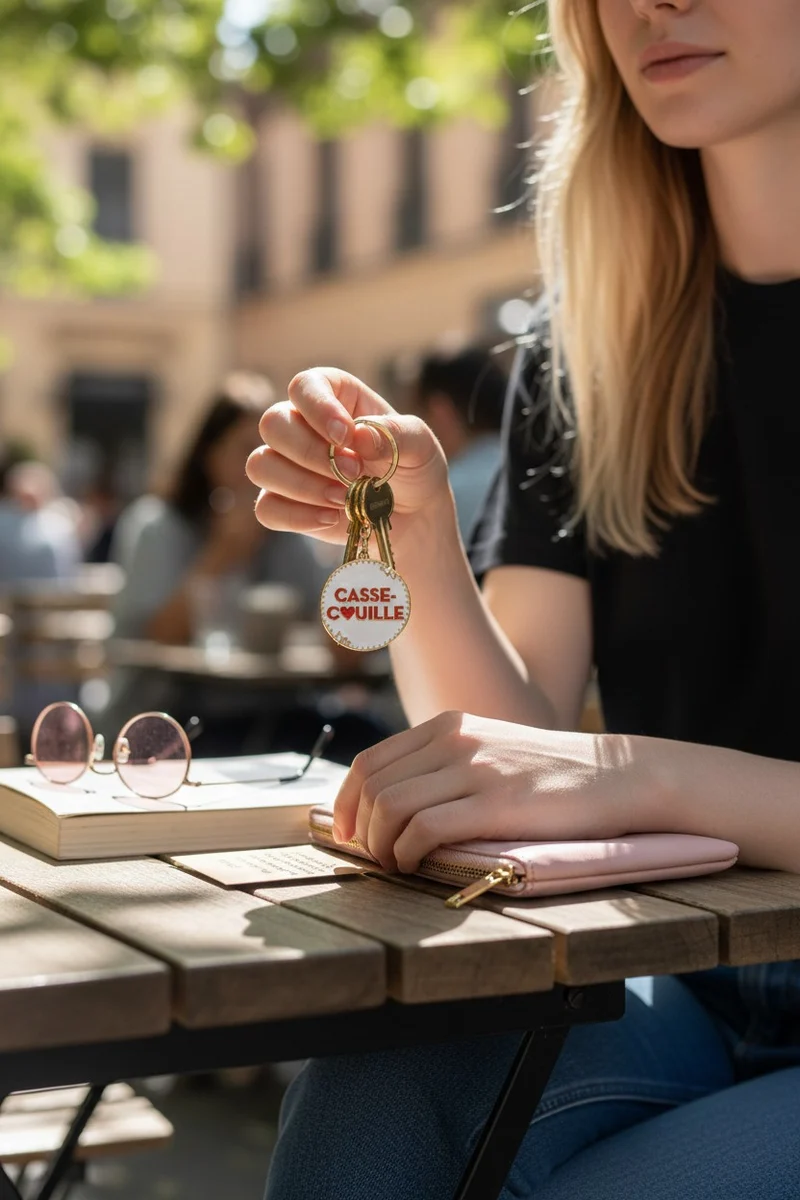 Porte-Clés Paillettes Casse-Couille – Cadeau Femme Fun & Original