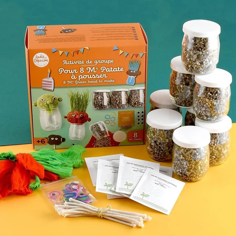 Kit Créatif Monsieur Patate – 8 Têtes à Faire Pousser | Activité Anniversaire Enfant