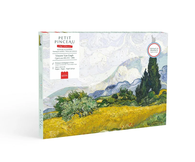 Coffret Peinture au Numéro – Cyprès aux blés d’or – Vincent Van Gogh | Petit Pinceau